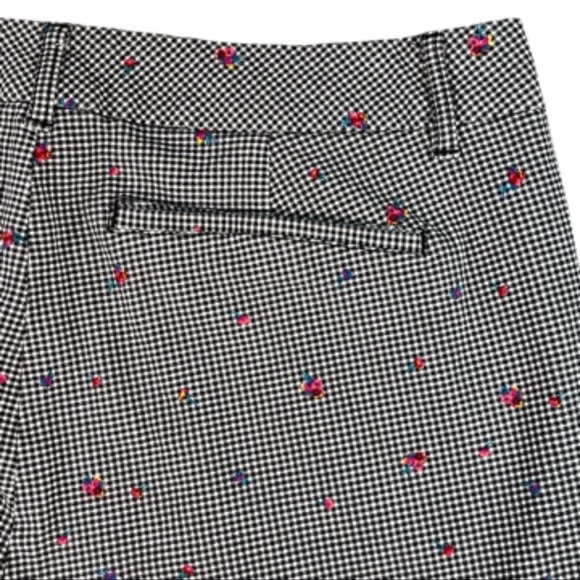 Worthington woman 14w black & white checkered pants with tiny flowers - Picture 9 of 16